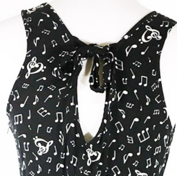 Hot Topic Vintage Black & White Music Note Fit & Flare Dress Size Large - Picture 4 of 11